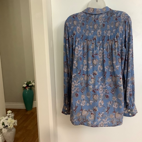 Like NEW: Veronica Beard Semi-Sheer Flowy Blouse Shirt Sz 12 - Picture 5 of 13